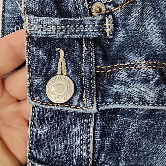 American Eagle Stretch Women's  Slim Boot Denim Faded Blue Jeans Size 2 Short - Picture 5 of 16